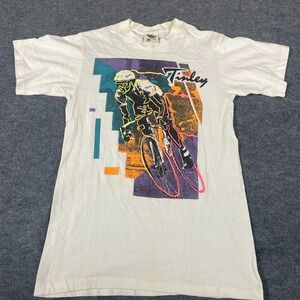 Vintage Tennessee River Gold T‎ Shirt Mens M S Scotty Tinley Road Racing Cycling